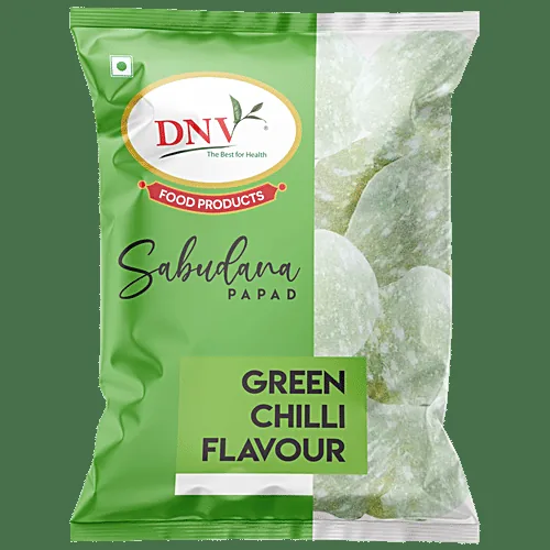 DNV Green Chilli Flavour Sabudana Papad - 1