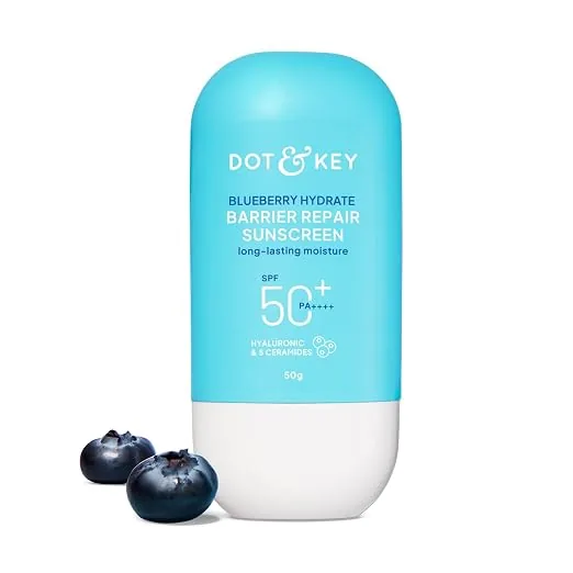 Dot & Key Blueberry Hydrating Barrier Repair Face Sunscreen SPF 50+ | Daily Moisturizing Sunscreen | UV & Blue Light Protection with 5 Ceramides-1