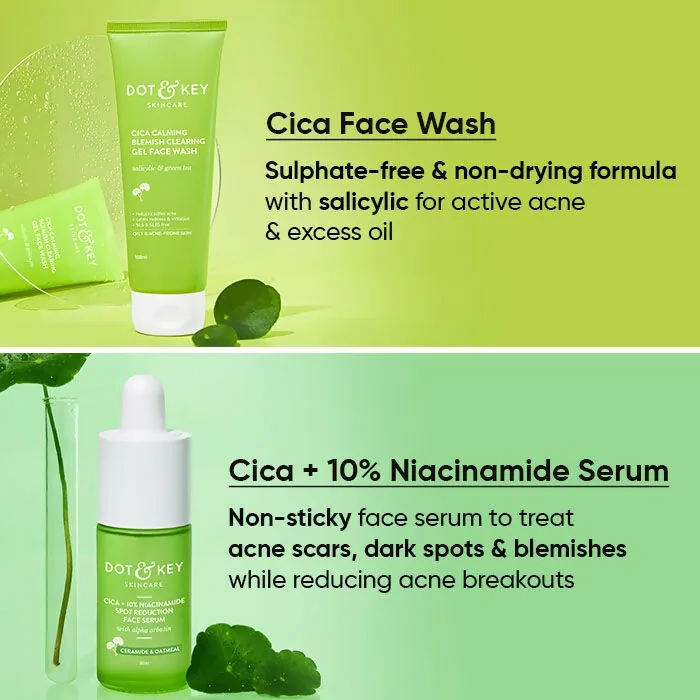 Dot & Key Cica + Niacinamide C + E CSMS Routine | 4-Step Skincare Kit | For Oily & Acne Prone Skin-3
