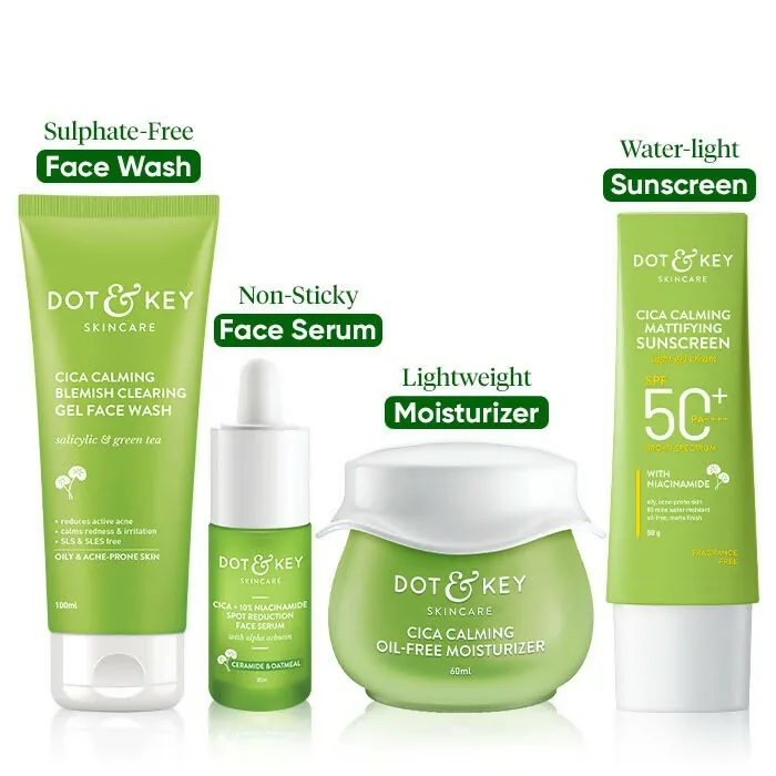 Dot & Key Cica + Niacinamide C + E CSMS Routine | 4-Step Skincare Kit | For Oily & Acne Prone Skin-5