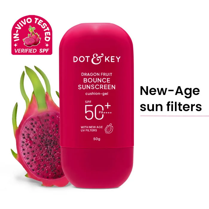 Dot & Key Dragon Fruit Bounce Sunscreen | Hydrating Gel Sunscreen | SPF 50+ PA++++ with Hyaluronic Acid & Niacinamide-1