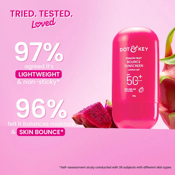 Dot & Key Dragon Fruit Bounce Sunscreen | Hydrating Gel Sunscreen | SPF 50+ PA++++ with Hyaluronic Acid & Niacinamide-3