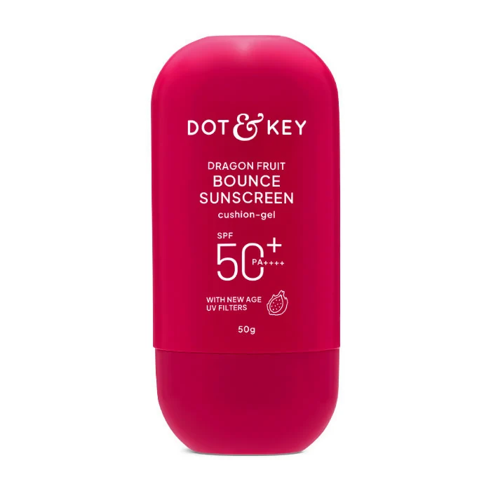 Dot & Key Dragon Fruit Bounce Sunscreen | Hydrating Gel Sunscreen | SPF 50+ PA++++ with Hyaluronic Acid & Niacinamide Dot & Key Dragon Fruit Bounce Sunscreen | Hydrating Gel Sunscreen | SPF 50+ PA++++ with Hyaluronic Acid & Niacinamide - 50 gm