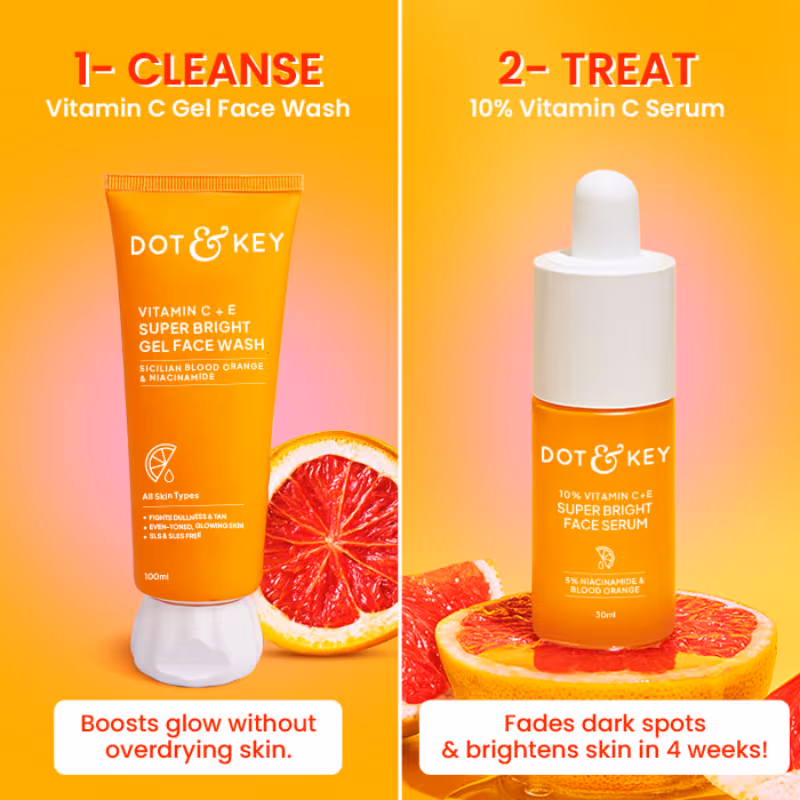 Dot & Key Vitamin C + E CSMS Routine Combo | Complete 4-Step Skincare Kit | Brightening & Sun Protection-4