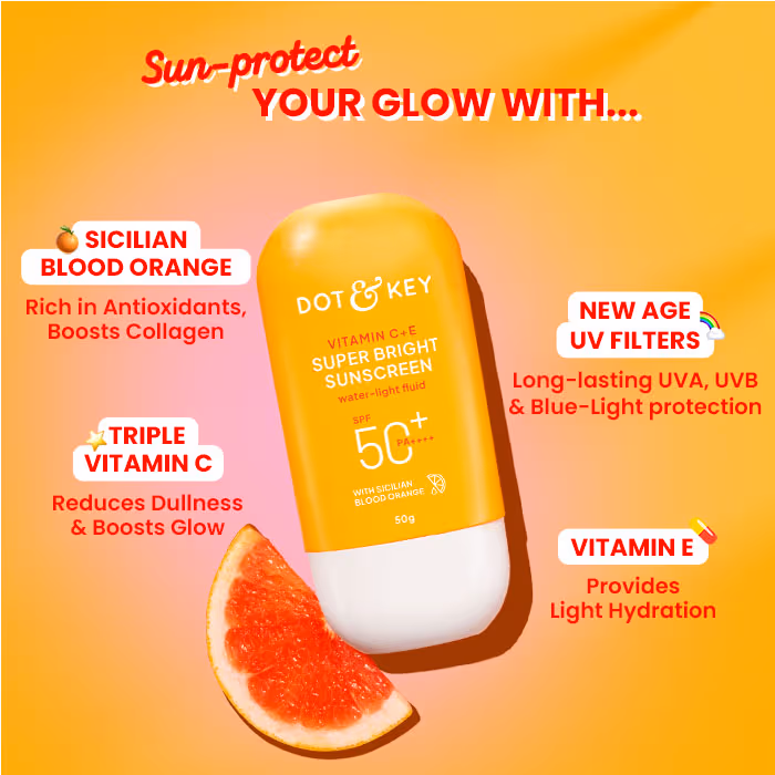 Dot & Key Vitamin C + E Face Sunscreen SPF 50 PA+++ | Daily Glow Sunscreen | No White Cast UV Protection-2