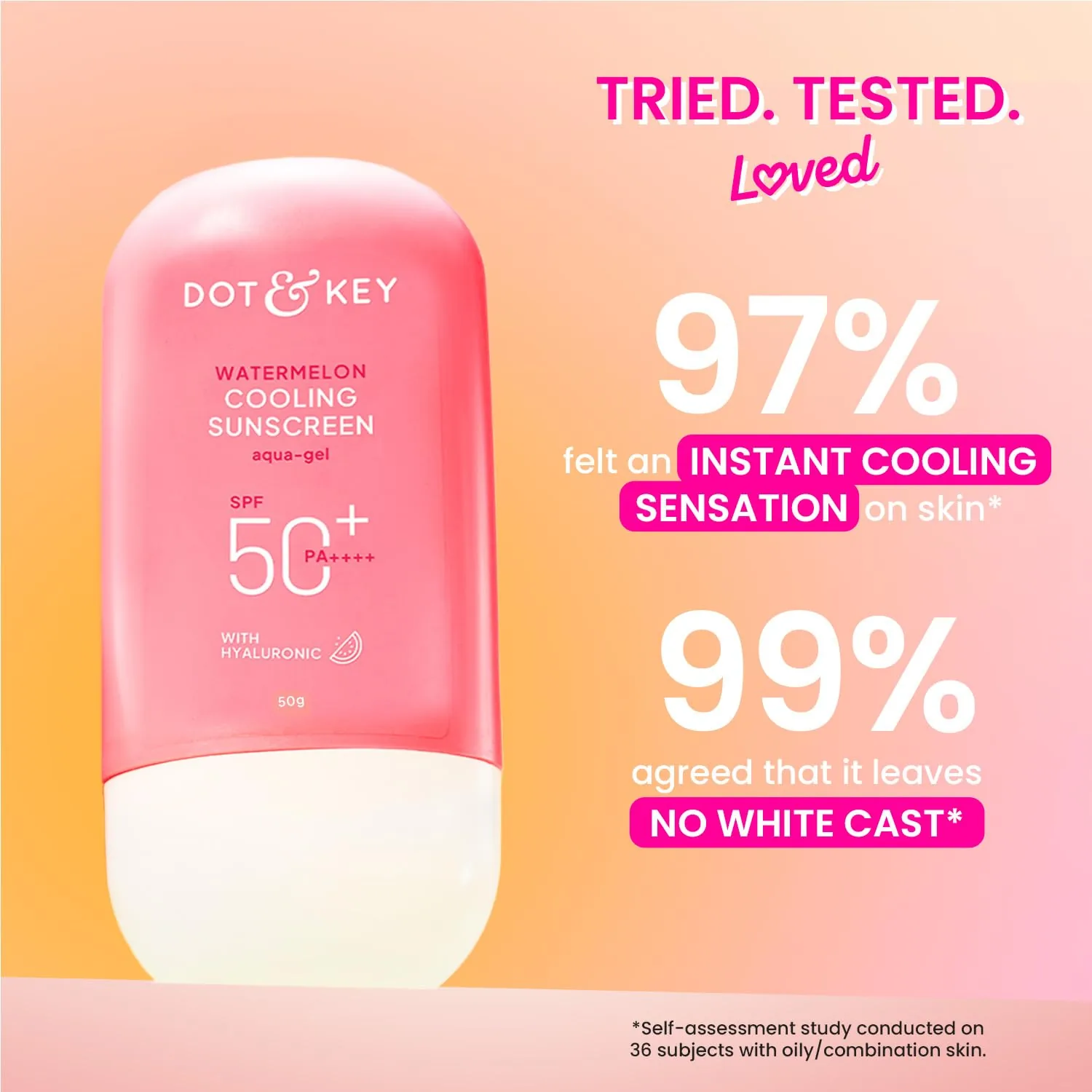 Dot & Key Skincare Watermelon Cooling Sunscreen SPF 50+ PA++++ | Hydrating Gel Sunscreen | Zero White Cast Cooling SPF-2