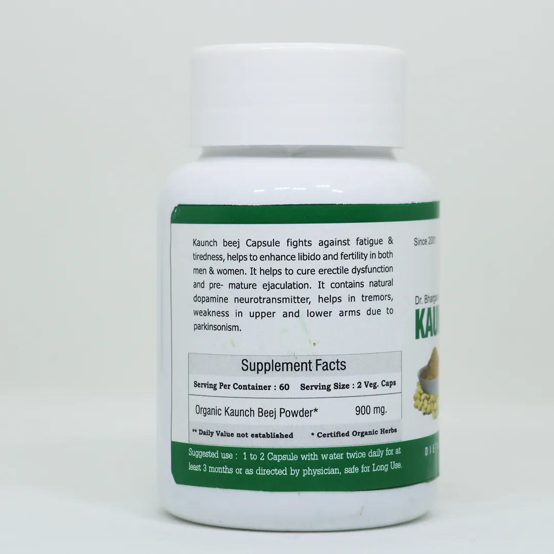 Dr.Bhargavs Kaunch Beej Capsules | Natural Mucuna Pruriens Supplement | Vitality & Nerve Support-2
