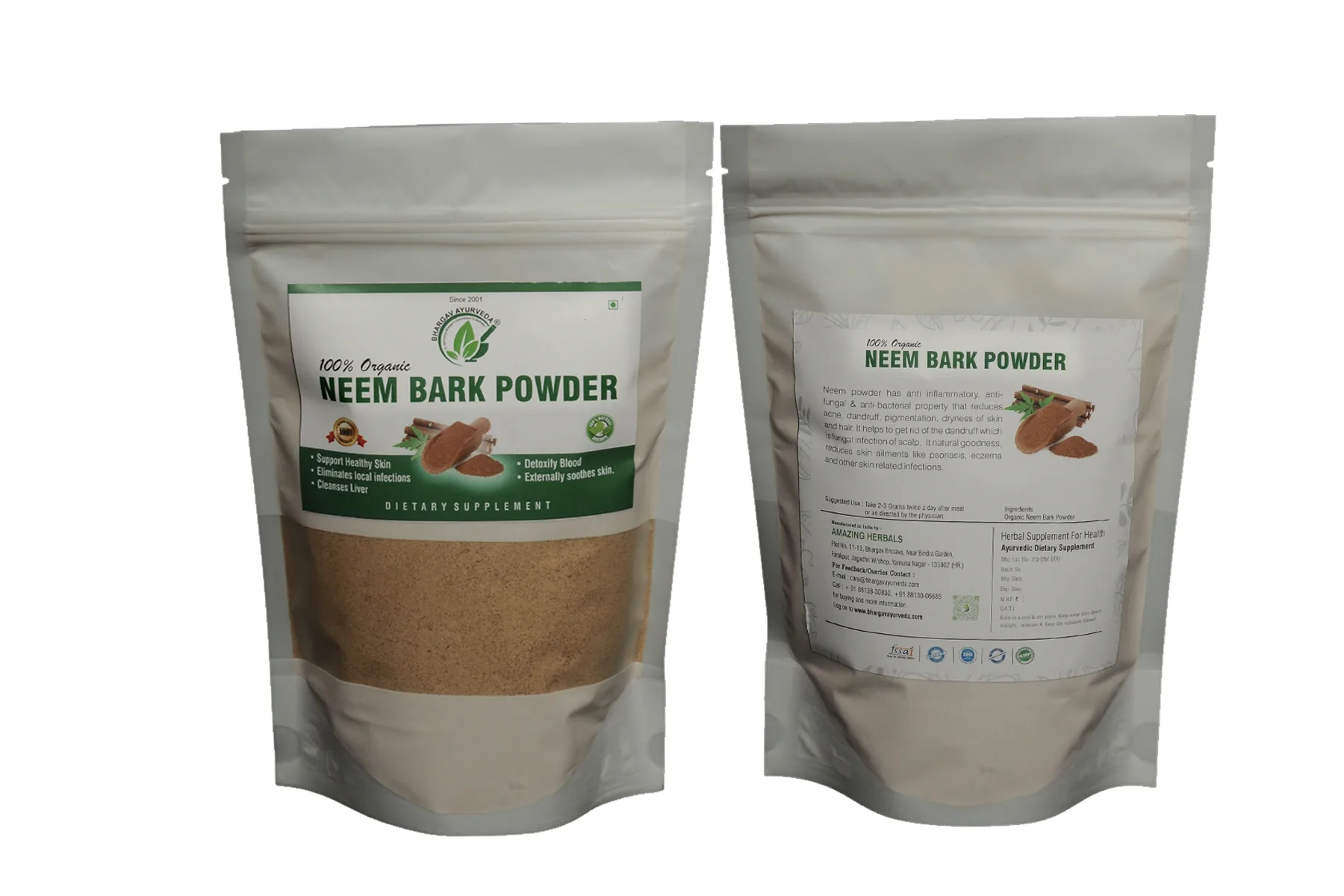 Dr.Bhargav's Neem Bark Powder | Pure Ayurvedic Herbal Supplement | Natural Skin and Scalp Care-2