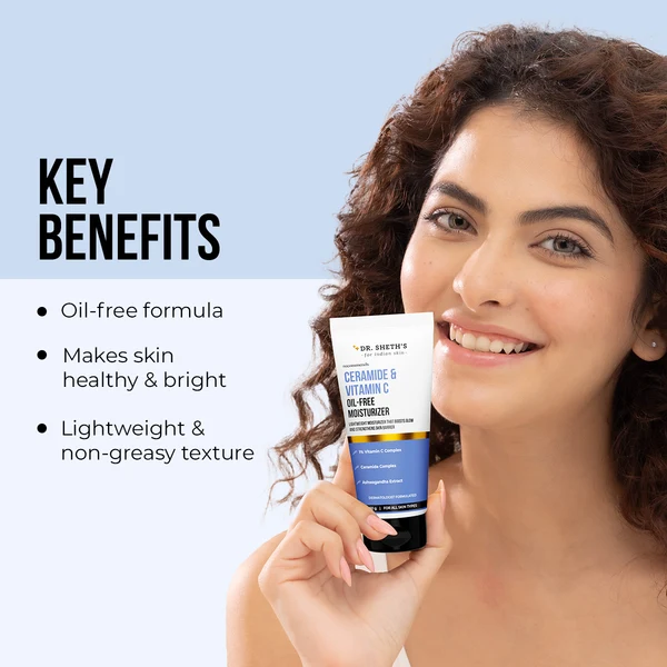 Dr. Sheth's Ceramide & Vitamin C Oil Free Moisturizer | Hydrating & Brightening Face Cream | Non-Greasy Daily Skincare-2