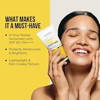 Dr. Sheth's Ceramide & Vitamin C Sunscreen | SPF 50+ PA+++ Sun Protection | Hydrating & Brightening Daily Sunscreen-2