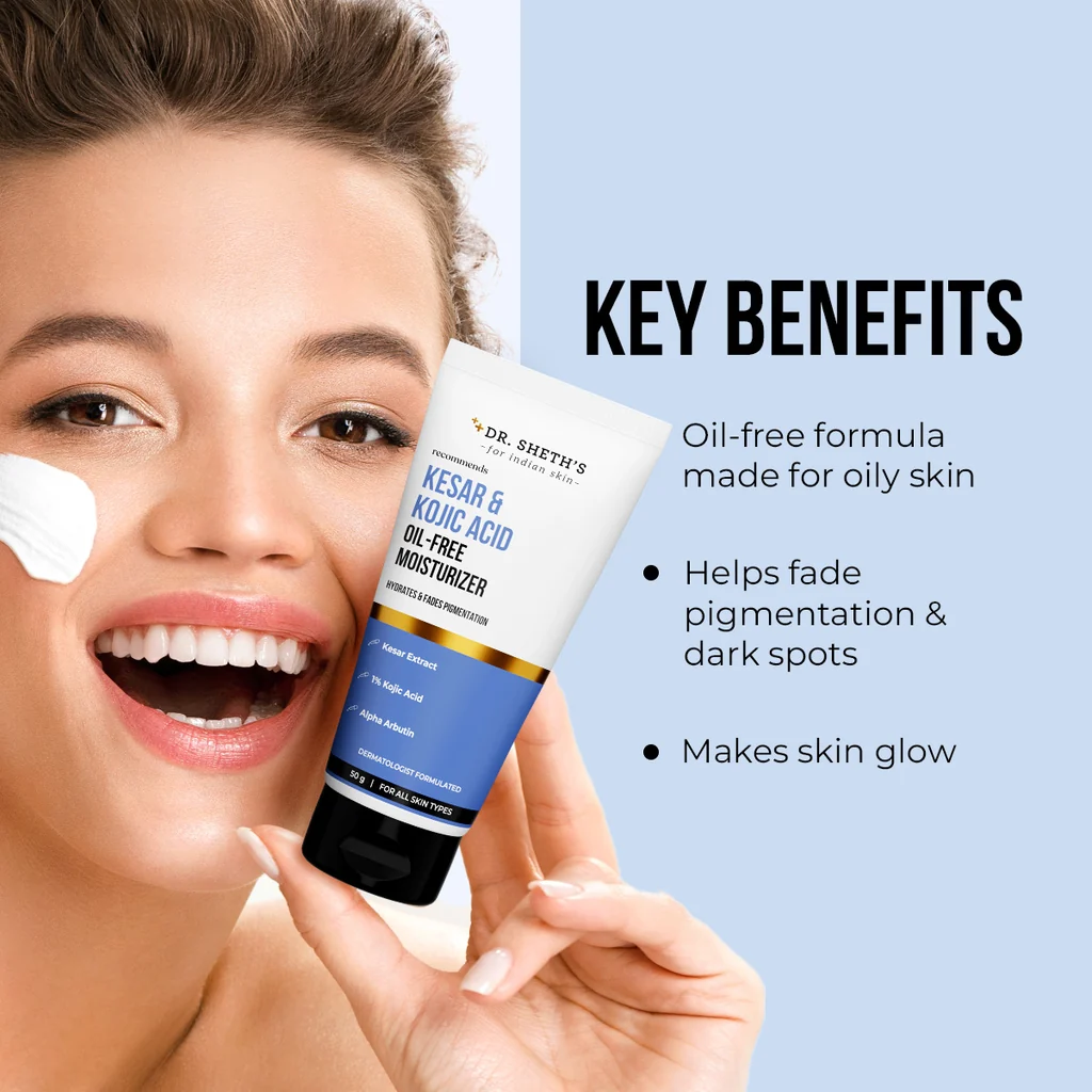 Dr. Sheth's Kesar & Kojic Acid Oil-Free Moisturizer - Hydrates & Fades Pigmentation-1