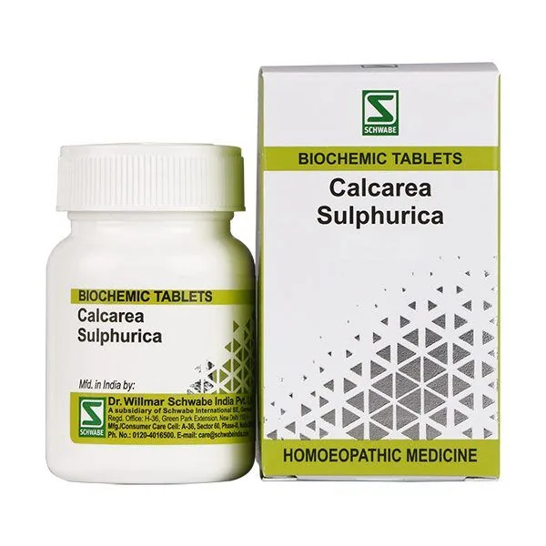 Dr. Willmar Schwabe India Calcarea Sulphurica Biochemic Tablets | Homeopathic Tissue Salt | Skin and Respiratory Support-1