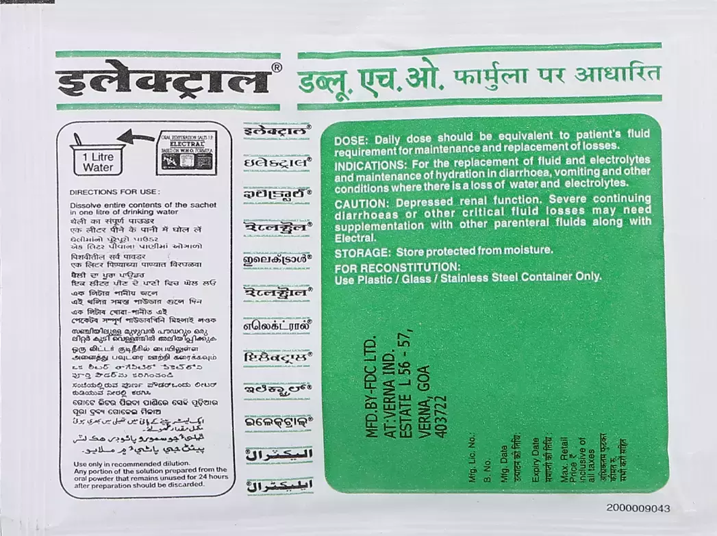 Electral Powder | Oral Rehydration Salts ORS | WHO Formula Electrolyte Replenisher-2