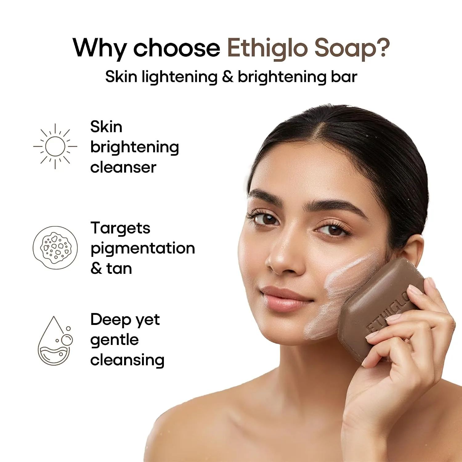 Ethiglo Skin Whitening Soap | Deep Cleansing Creamy Soap with Kojic & Glycolic Acid-2