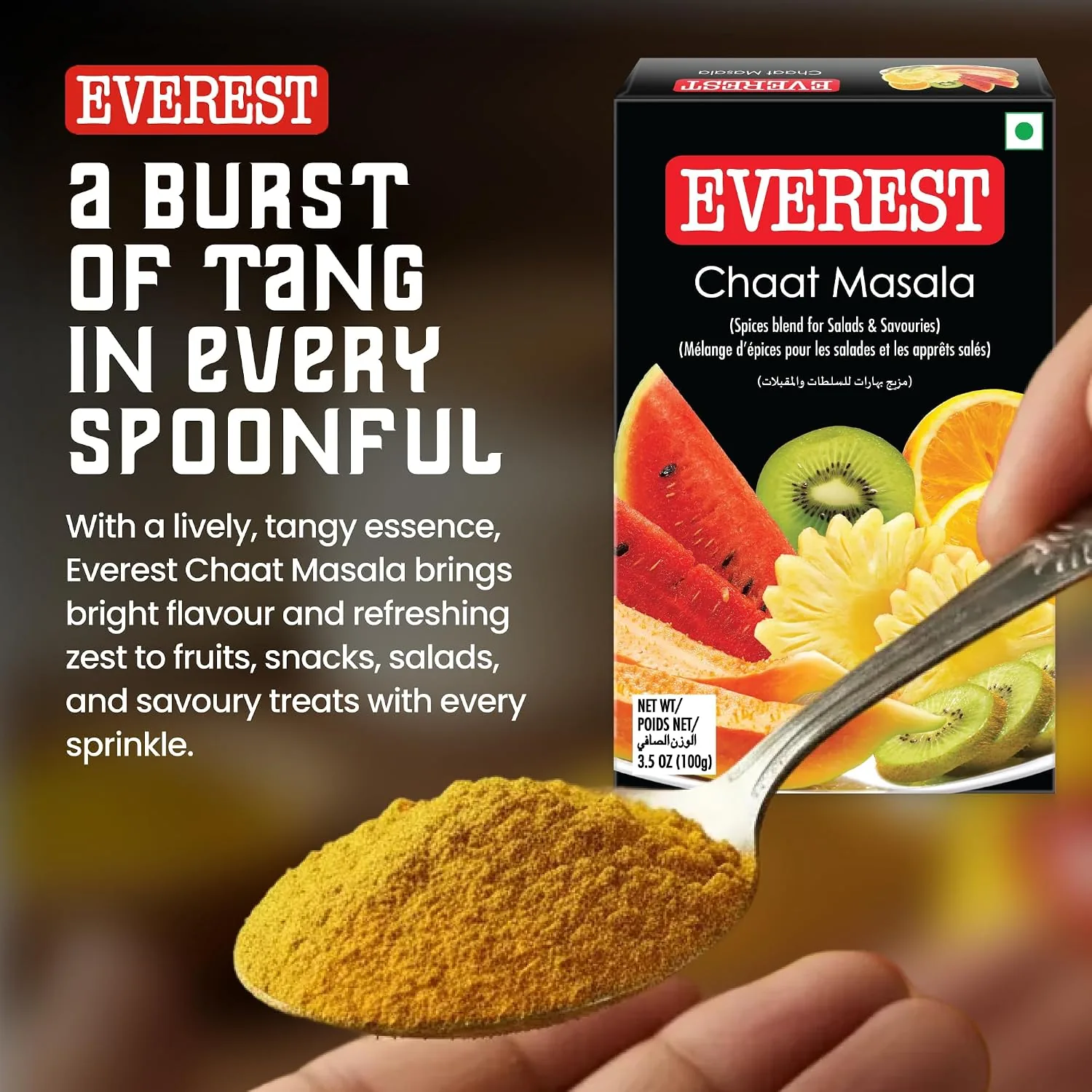 Everest Chaat Masala Powder | Tangy Indian Spice Blend | Zesty Finishing Seasoning-2