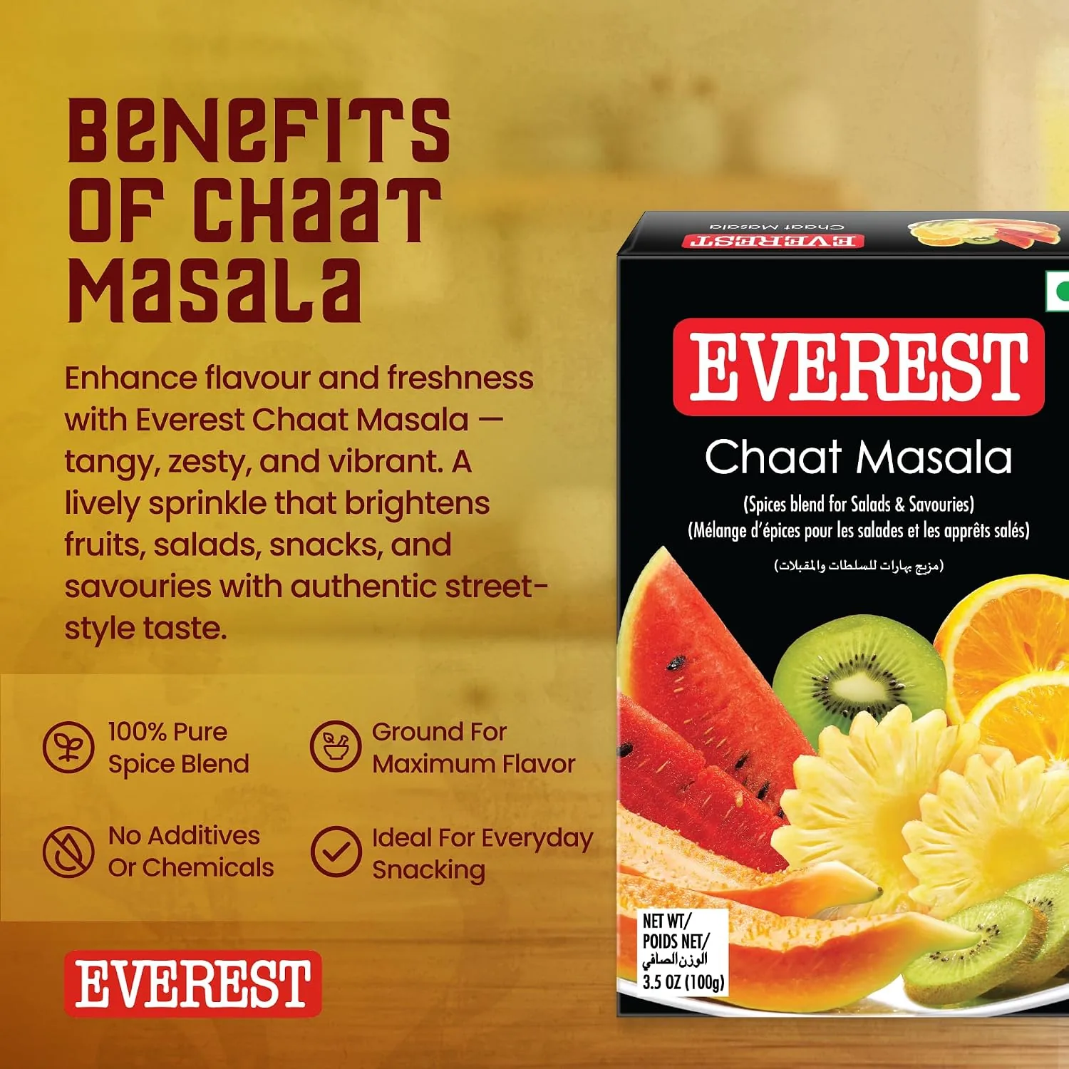 Everest Chaat Masala Powder | Tangy Indian Spice Blend | Zesty Finishing Seasoning-5