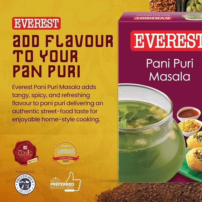 Everest Pani Puri Masala Powder | Tangy Golgappa Spice Mix | Street Style Taste-1