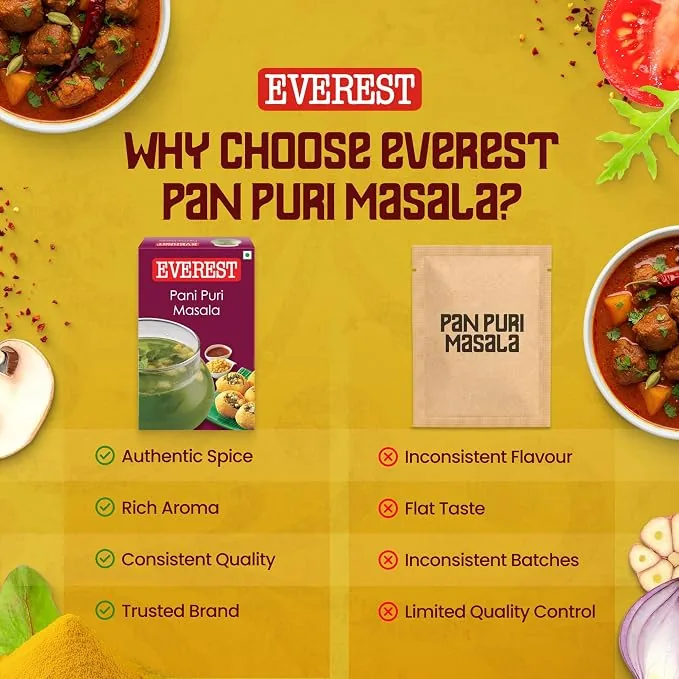 Everest Pani Puri Masala Powder | Tangy Golgappa Spice Mix | Street Style Taste-3