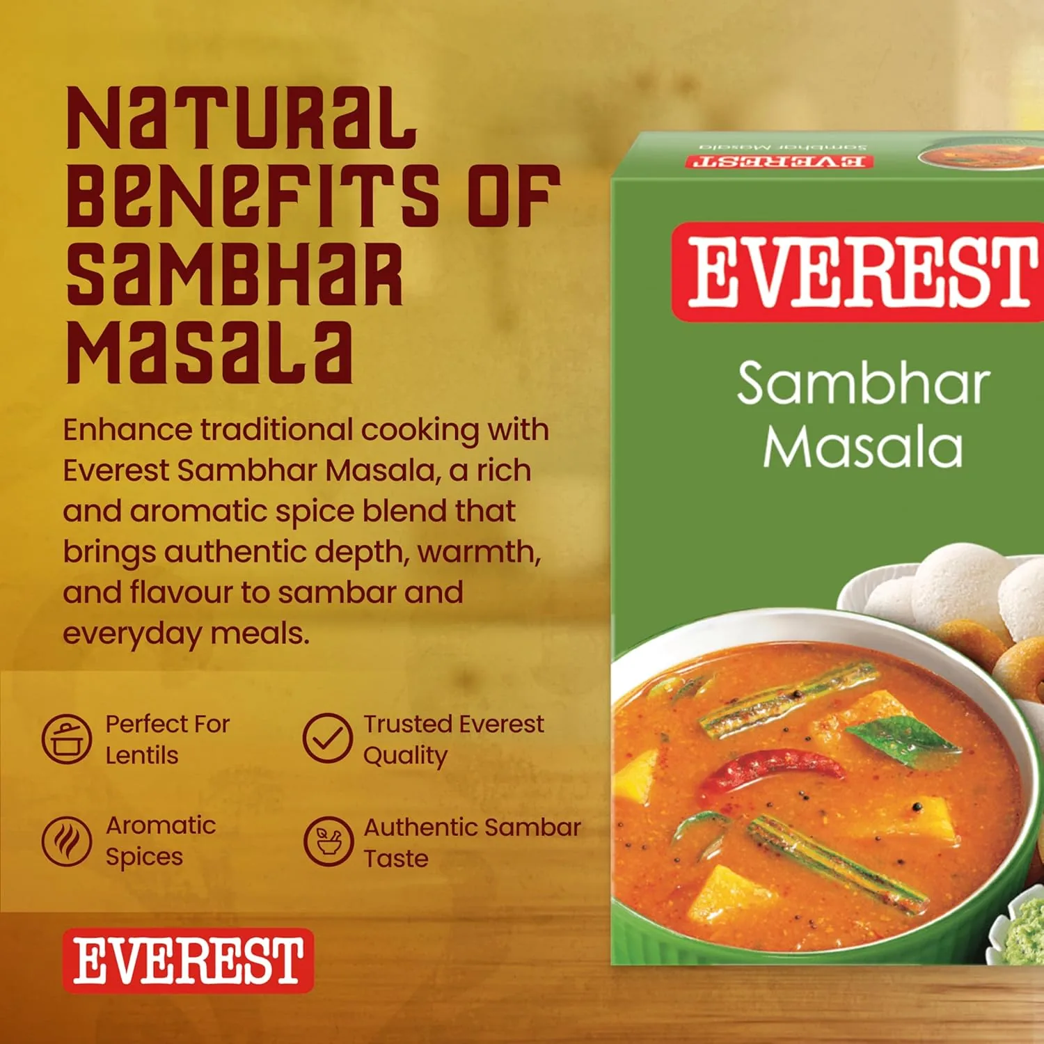 Everest Sambhar Masala Powder | Authentic South Indian Spice Mix | Traditional Sambar Powder-3