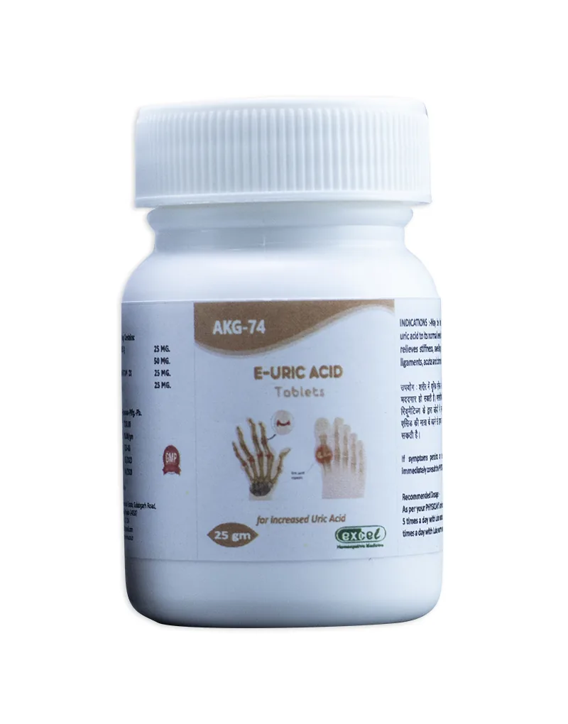 Excel Pharma E-Uric Acid Tablets | Homeopathic Joint & Metabolic Support | Natural Uric Acid Balance-3