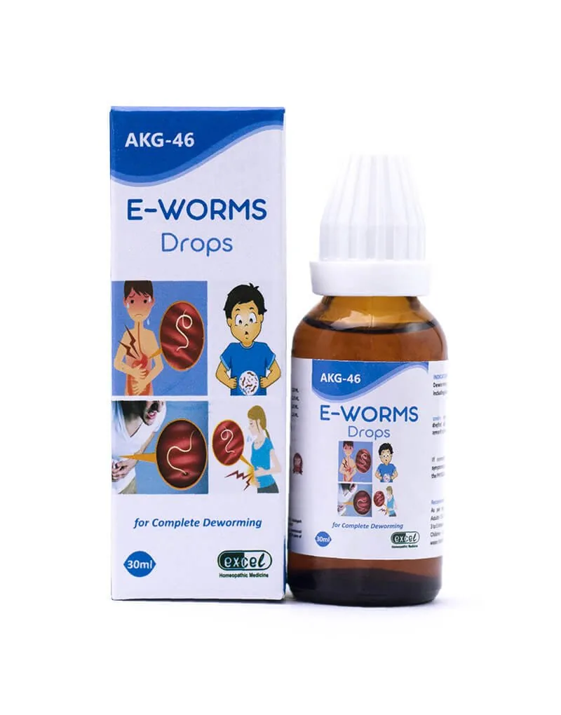 Excel Pharma E-Worms Drops | Homeopathic Deworming Formula | Intestinal Wellness Support-1