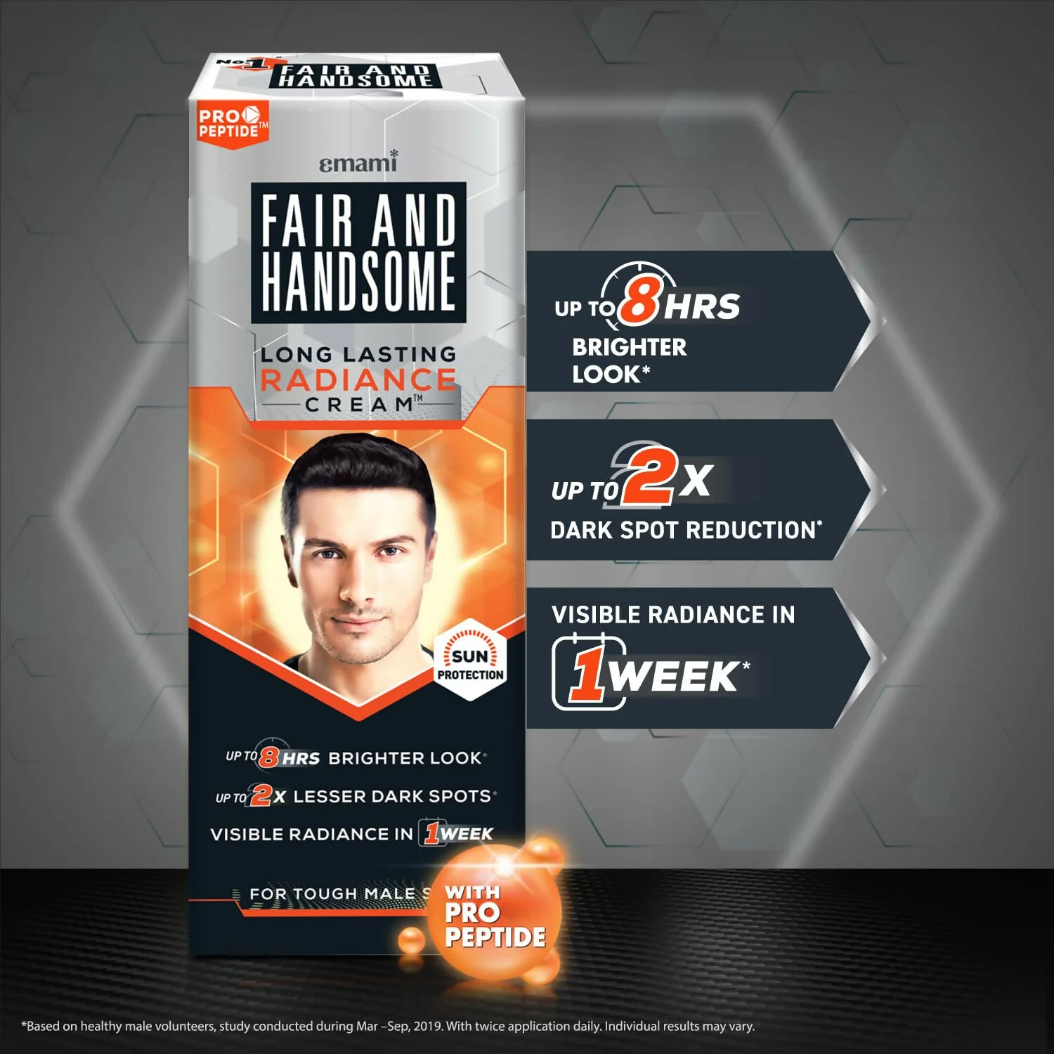 Fair and Handsome Long Lasting Radiance Cream Pro-Peptide | Men's Brightening Face Cream | Oil Control & Sun Protection-2