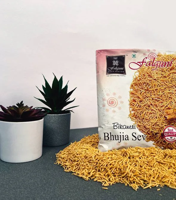 Falguni Gruh Udyog Bikaneri Bhujia Sev | Crunchy Spicy Namkeen | Authentic Gujarati Snack 200 gm