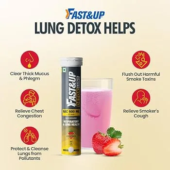 Fast&Up NAC Effervescent Tablets | N-Acetylcysteine Supplement | Lung and Liver Support-2