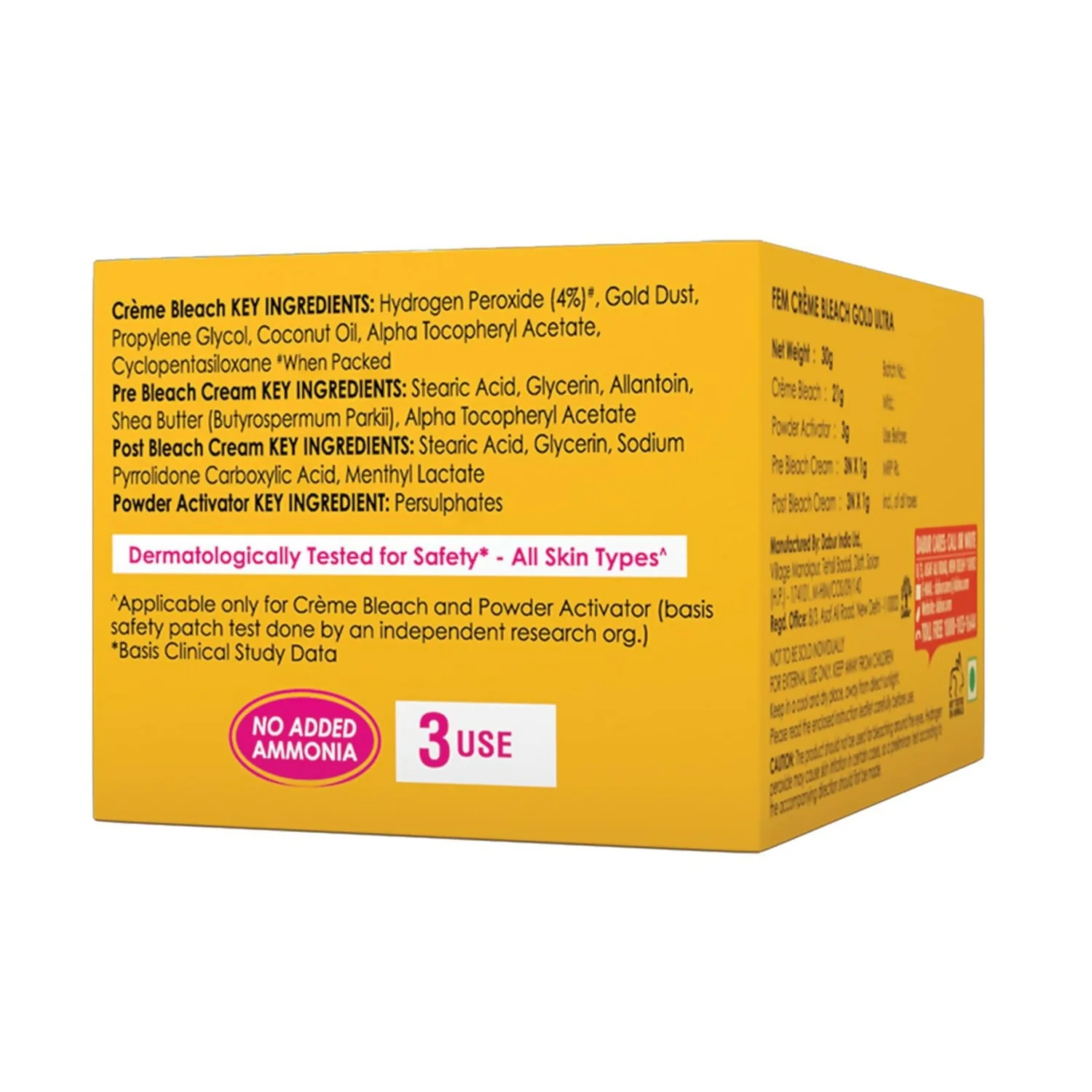 Fem Fairness (Gold Ultra) Crème Bleach | Golden Glow Facial Bleach | Lightens Facial Hair & Nourishes Skin-2
