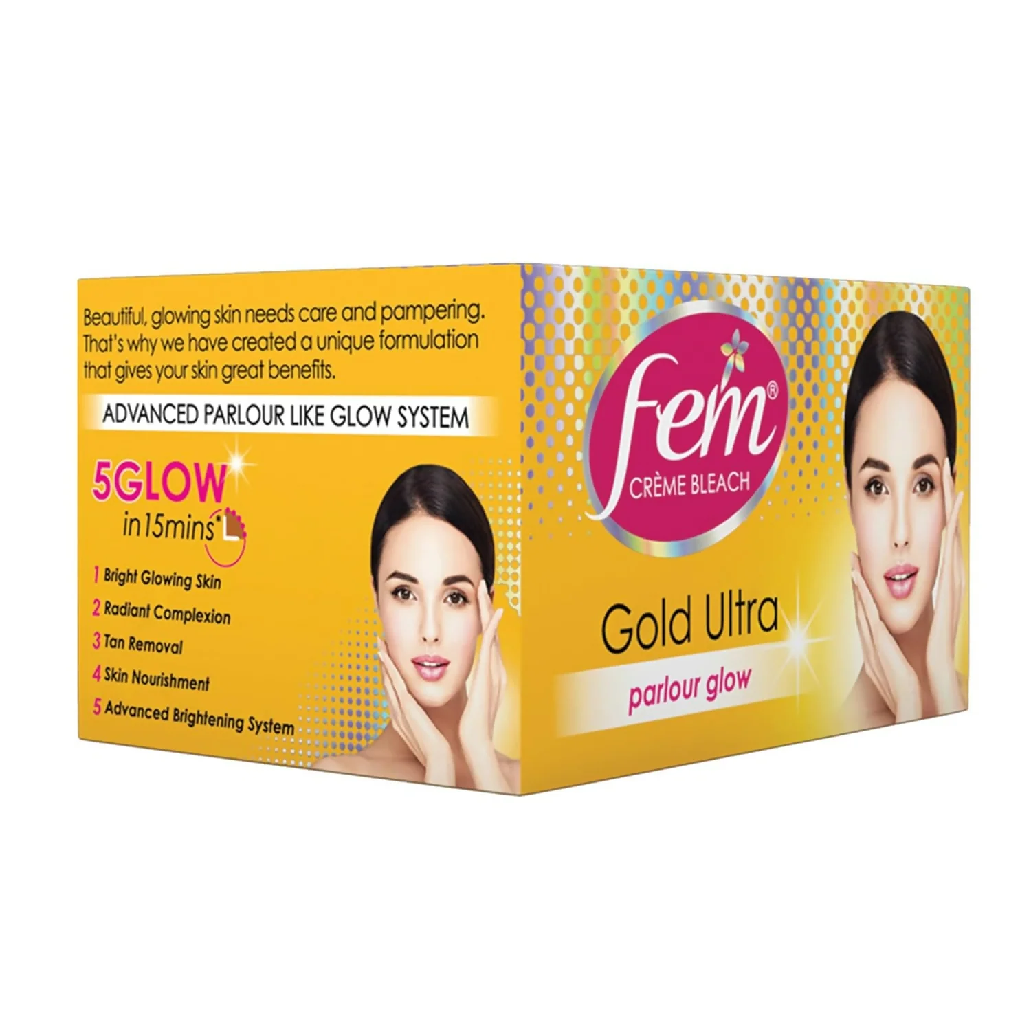 Fem Fairness (Gold Ultra) Crème Bleach | Golden Glow Facial Bleach | Lightens Facial Hair & Nourishes Skin-3