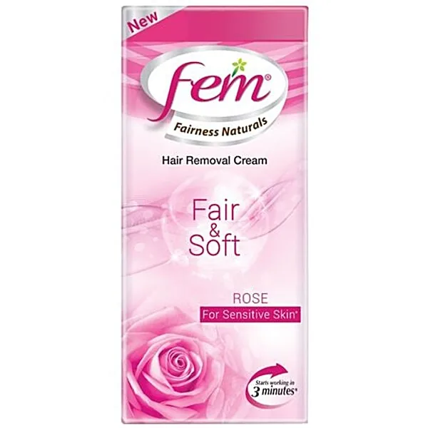 Fem Fairness Naturals Hair Removal Cream | Smooth Skin Formula | Infused with Avocado Oil & Licorice 25 gm