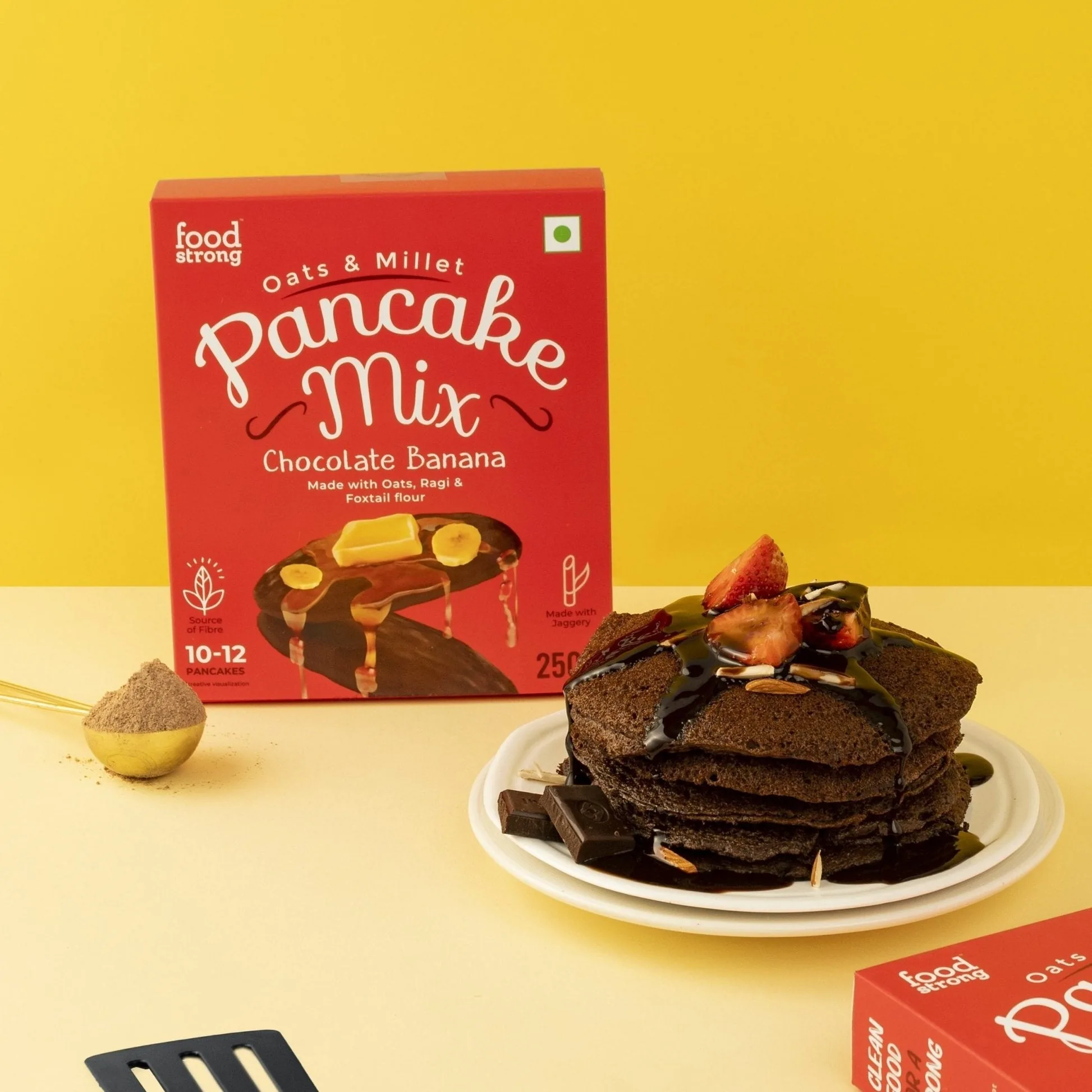 Foodstrong Oats & Millet Pancake Mix - Chocolate Banana, Made With Jaggery, Rich In Fibre-5