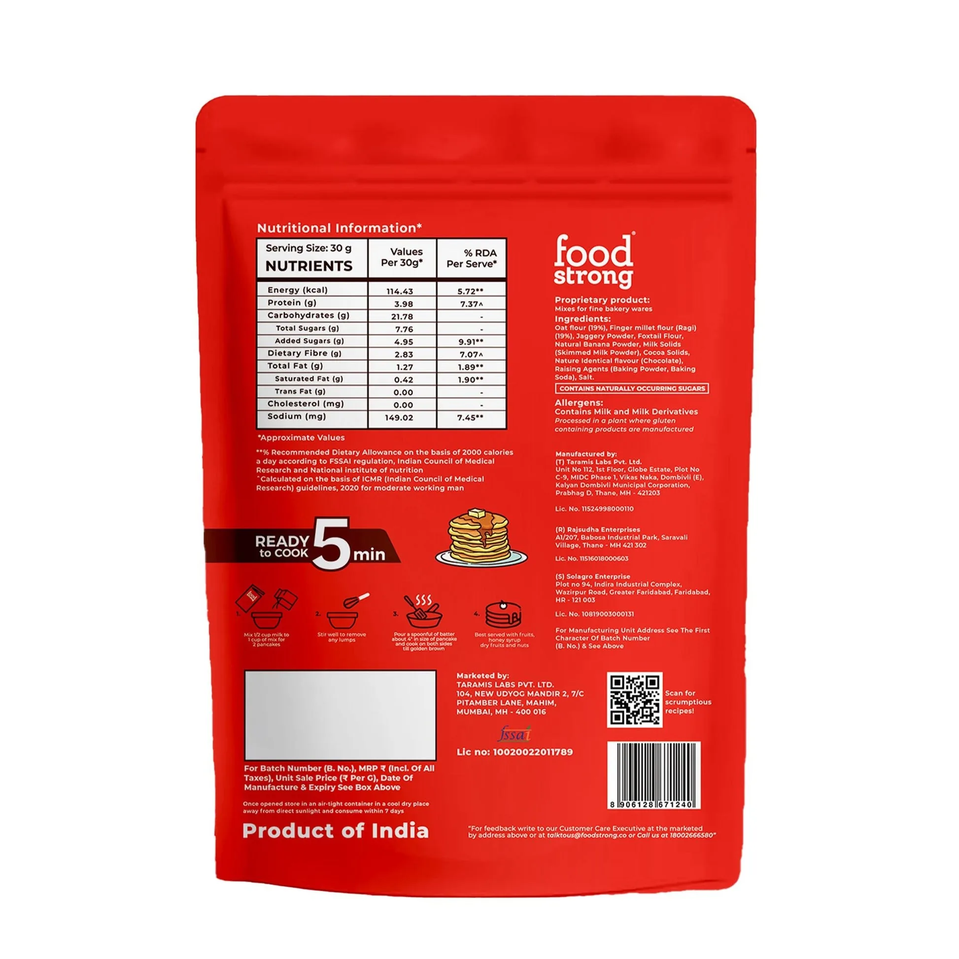 Foodstrong Oats & Millet Pancake Mix - Chocolate Banana, Made With Jaggery, Rich In Fibre-6