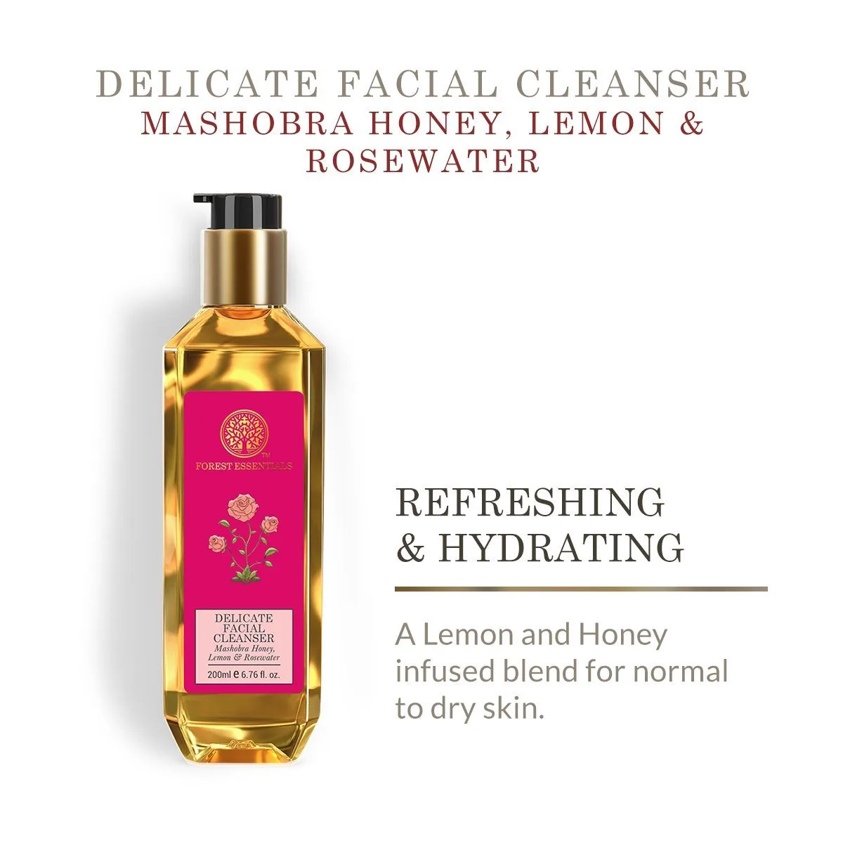 Forest Essentials Delicate Facial Cleanser Mashobra Honey, Lemon & Rosewater 50 ml - 4