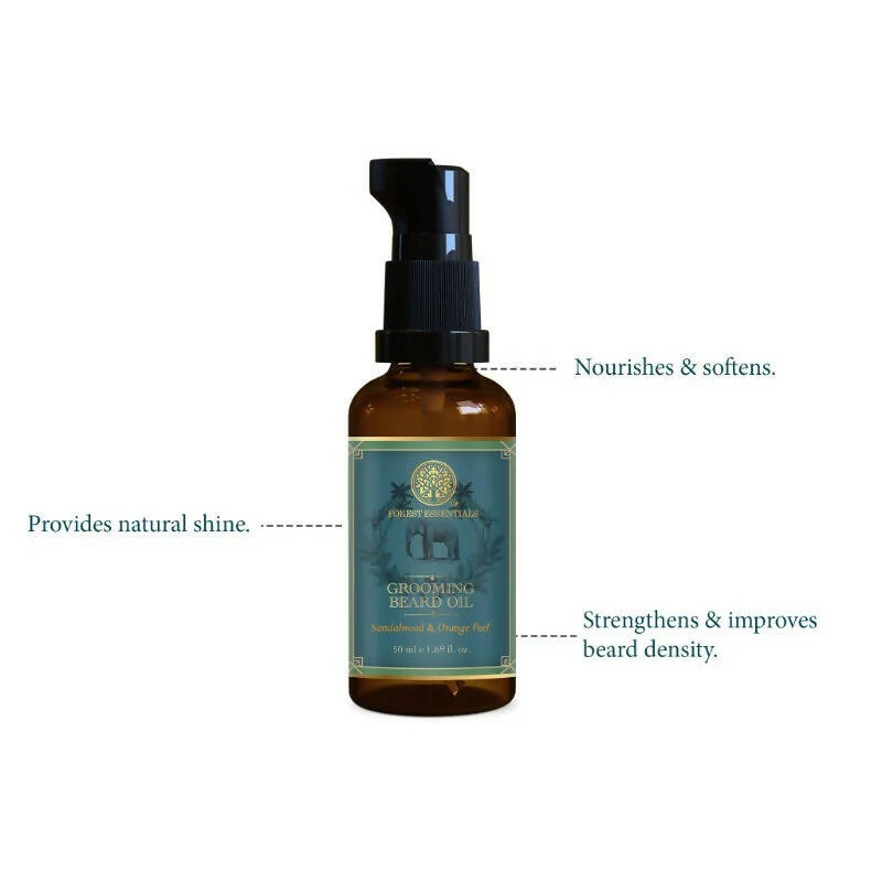 Forest Essentials Grooming Beard Oil | Ayurvedic Facial Hair Nourishment | Softens and Strengthens Beard-6