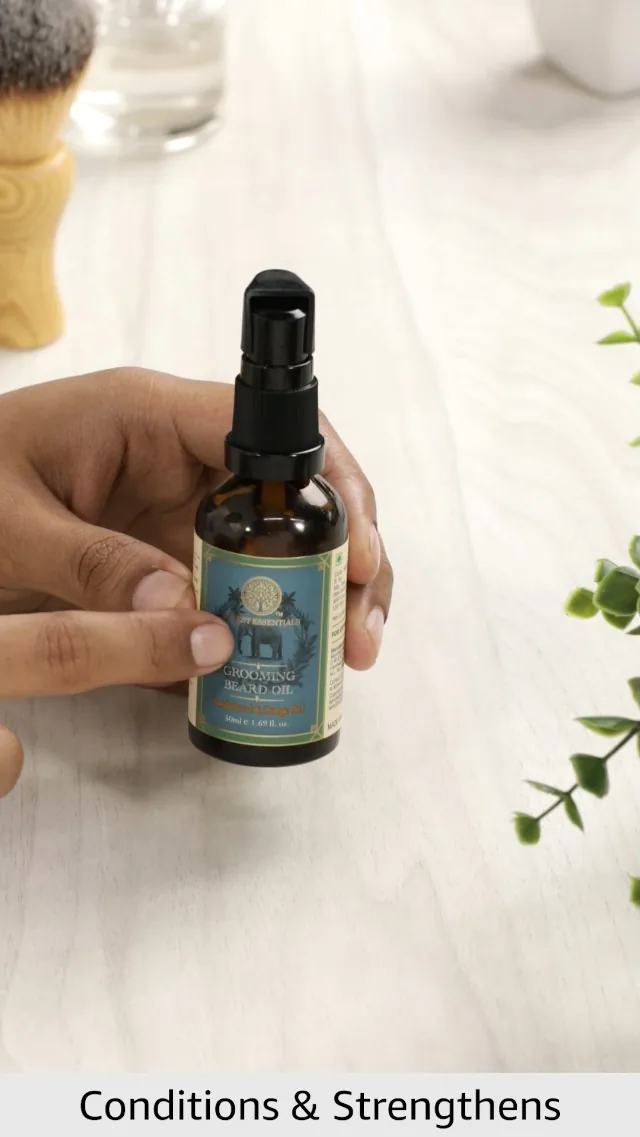 Forest Essentials Grooming Beard Oil | Ayurvedic Facial Hair Nourishment | Softens and Strengthens Beard-7