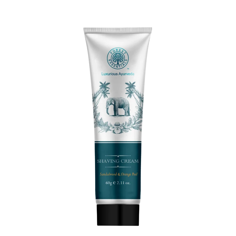 Forest Essentials Sandalwood & Orange Peel Shaving Cream | Ayurvedic Men's Grooming | Soothing & Moisturizing Shave-1