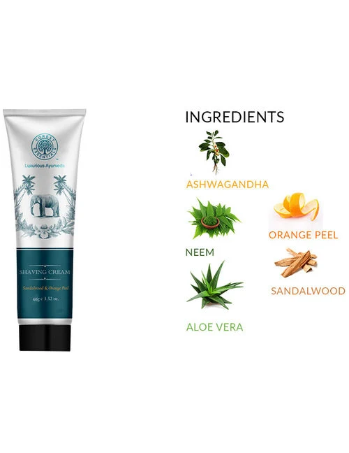 Forest Essentials Sandalwood & Orange Peel Shaving Cream | Ayurvedic Men's Grooming | Soothing & Moisturizing Shave-3