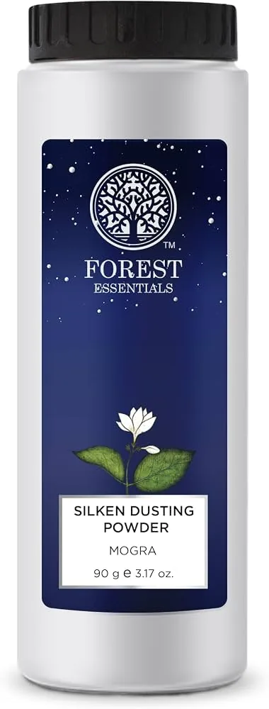 Forest Essentials Silken Mogra Natural Dusting Powder | Talc-Free Body Powder | Lightly Scented with Kokum Butter-1