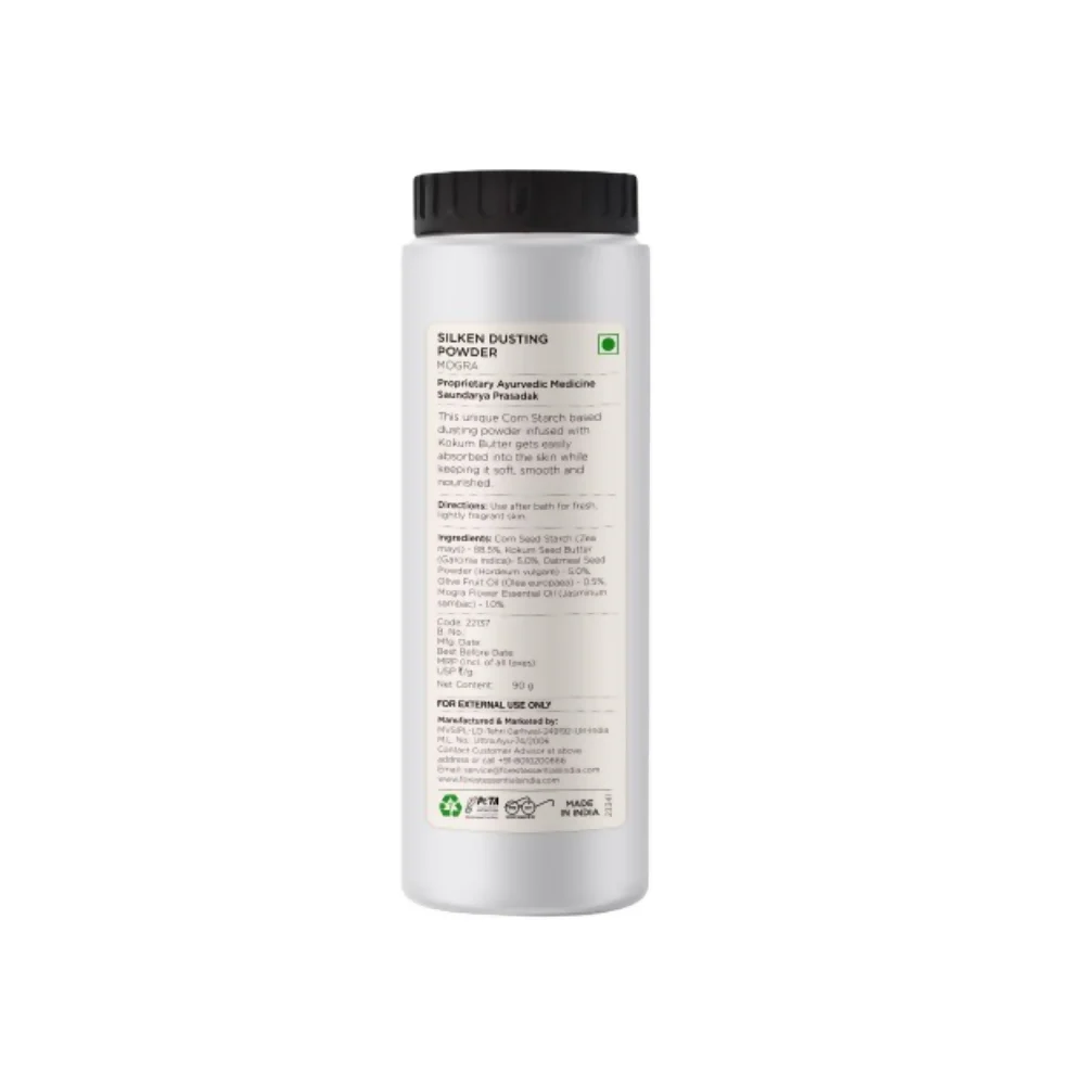Forest Essentials Silken Mogra Natural Dusting Powder | Talc-Free Body Powder | Lightly Scented with Kokum Butter-2