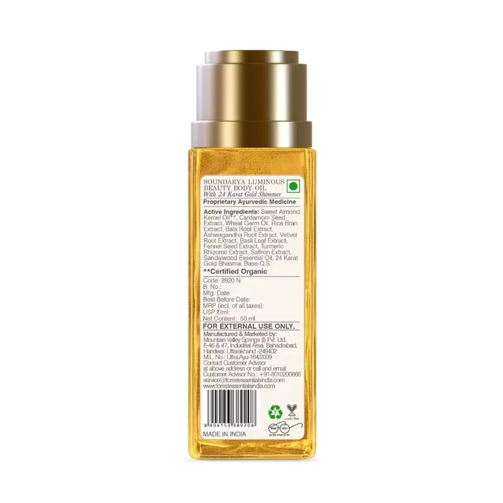 Forest Essentials Soundarya Luminous Beauty Body Oil 50 ml - 3