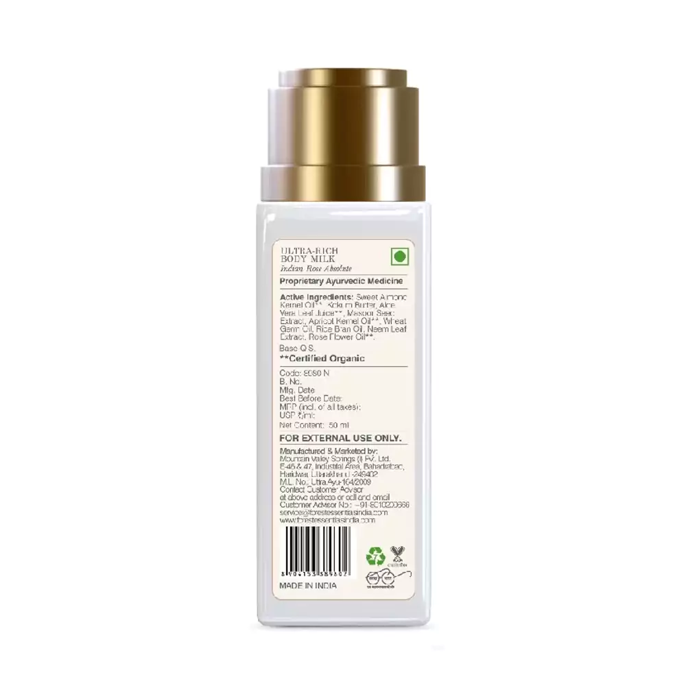 Forest Essentials Ultra Rich Body Milk Indian Rose Absolute 50 ml - 3