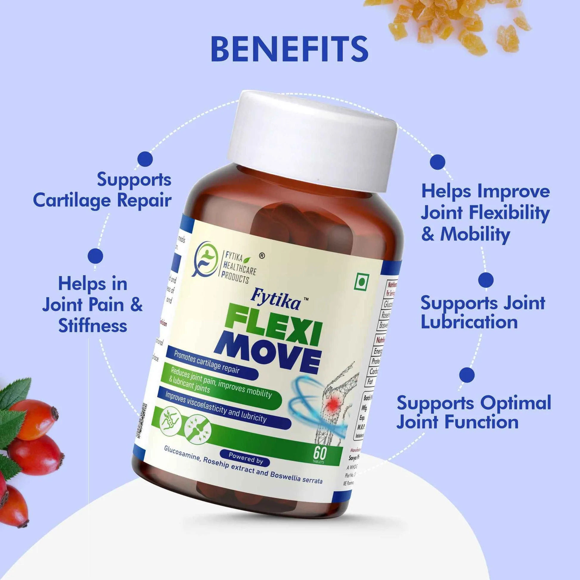 Fytika Flexi Move Tablets | Joint Support Supplement | Glucosamine & Boswellia Formula-2