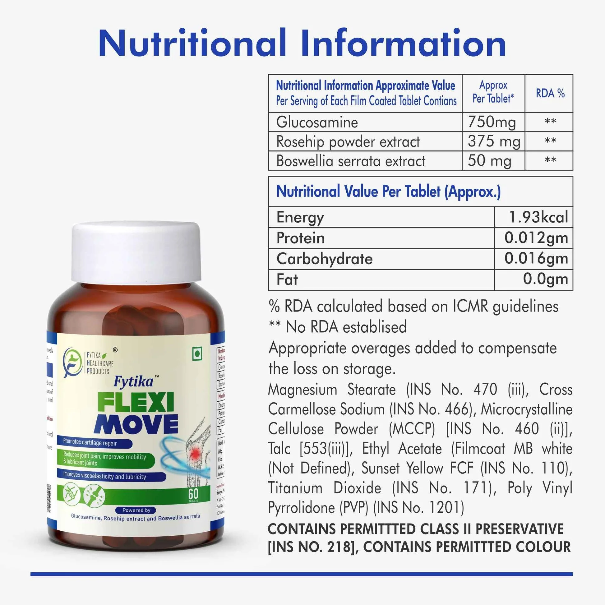 Fytika Flexi Move Tablets | Joint Support Supplement | Glucosamine & Boswellia Formula-4