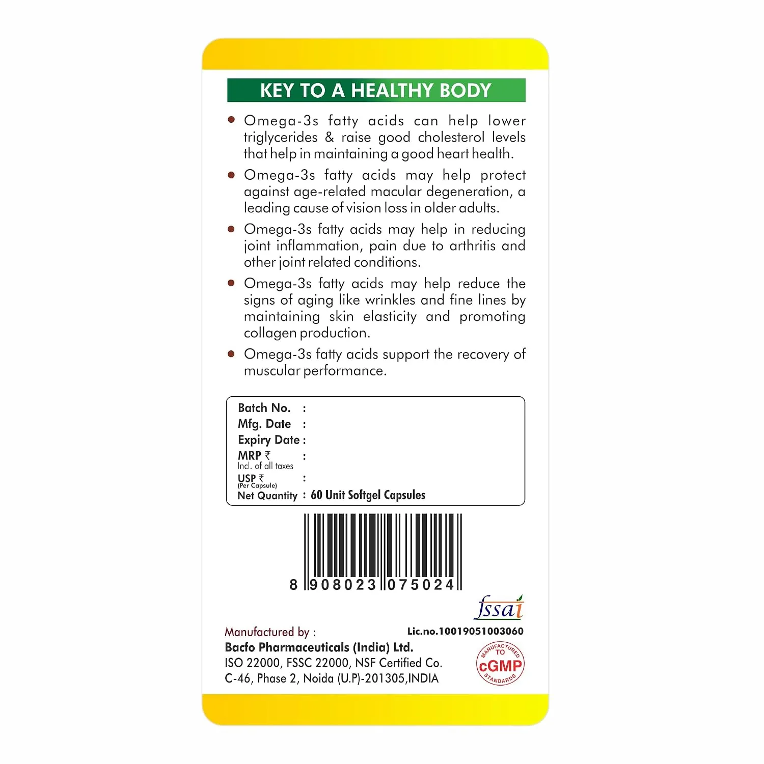 Fytika Omega 1000 Capsules | Fish Oil Supplement | Heart, Brain & Joint Support-8