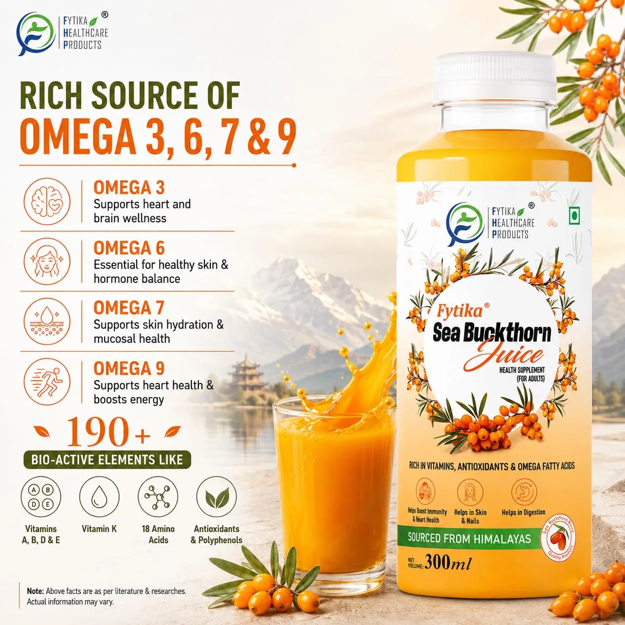 Fytika Sea Buckthorn Juice | Natural Wellness Drink | Pure Pulp Concentrate-3