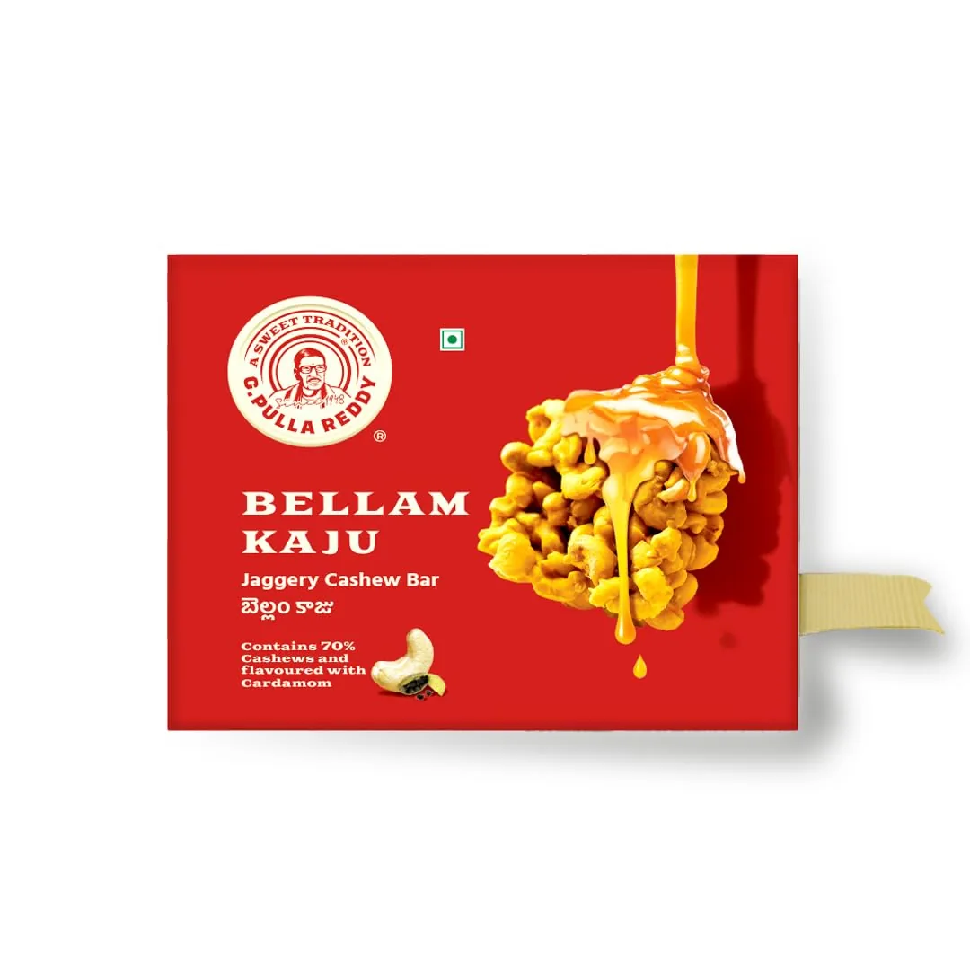 Pulla Reddy Bellam Kaju Pakam | Jaggery Cashew Sweet | Traditional Ghee Coated Cashews-2