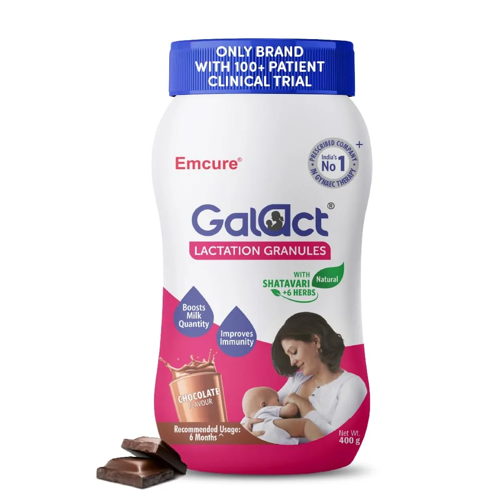 Galact Granules Lactation Granules - Chocolate Flavor With Shatavari | Ayurvedic Breastfeeding Supplement | Natural Lactation Support for Mothers