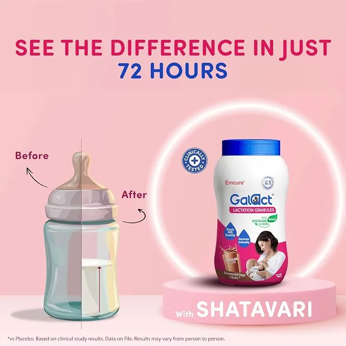 Galact Granules Lactation Granules - Chocolate Flavor With Shatavari | Ayurvedic Breastfeeding Supplement | Natural Lactation Support for Mothers-4