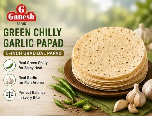 Ganesh Papad - Garlic Ganesh Papad - Garlic--180 g Pouch